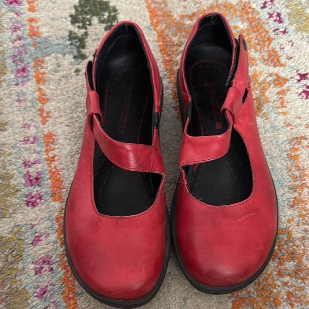 Romika Red Leather Flats Comfortable Loafers